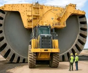 تجهیزات سنگین؛ بولدوزرهای غول‌پیکر و هیولاهای خاکبرداری کوه‌های خاکی را جابجا میکنند