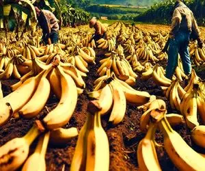 کشاورزی نوین؛ با تکنولوژی و سموم نوین موز دراز پرورش میدن پر مایه و خوش طعم