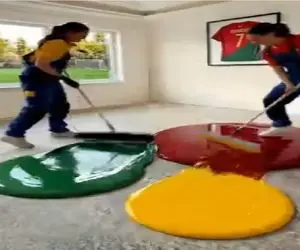 معماری خلاقانه؛ رنگ رو ریخت کف زمین میگی گند زد نکو فن رونالدوعه