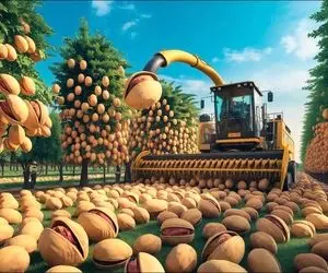 کشاورزی نوین؛ با ماشین مخصوص پسته های یه درخت تو 10 ثانیه چیدن حیرت انگیزه