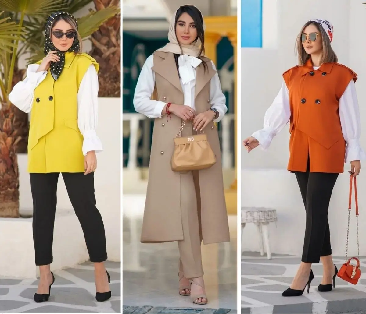 وست و شومیز با کفش پاشنه بلند