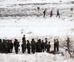 غرق شدن سرباز کره شمالی هنگام فرار در رودخانه یخ زده