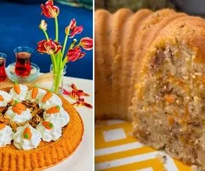 طرز تهیه کیک هویج و گردو با بهترین دستور / اینجوری بپزید پف دار و خوشمزه میشه