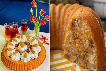 طرز تهیه کیک هویج و گردو با بهترین دستور / اینجوری بپزید پف دار و خوشمزه میشه