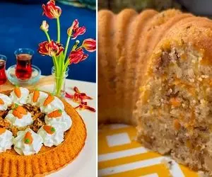 طرز تهیه کیک هویج و گردو با بهترین دستور / اینجوری بپزید پف دار و خوشمزه میشه