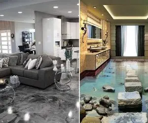 سرامیک و پارکت شده خز و تکراری / با کفپوش اپوکسی از دستشویی تا پذیرایی رو لاکچری کن