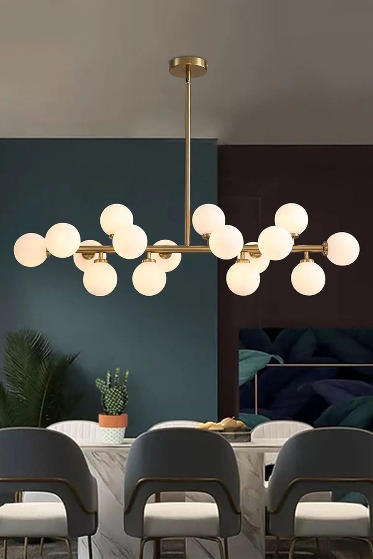 Glass Globe Chandelier Creates A Warm Cozy Atmosphere