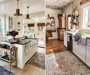 رنگ فرش آشپزخانه ست با کابینت سفید / جا داره به اون که این رنگو داره بگیم سلیقش بیسته