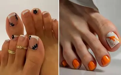 قشنگترین طراحی های ژلیش ناخن پا؛ مدل واسه زیباسازی انگشت پای بلند و کوتاه