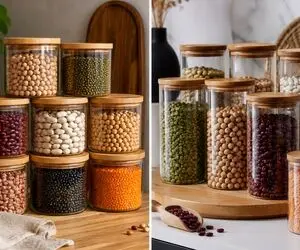 بهترین ظرف حبوبات مناسب کابینت کوچک و بزرگ؛ جا دار، نشکن و خوشگل واسه دکوری فضا