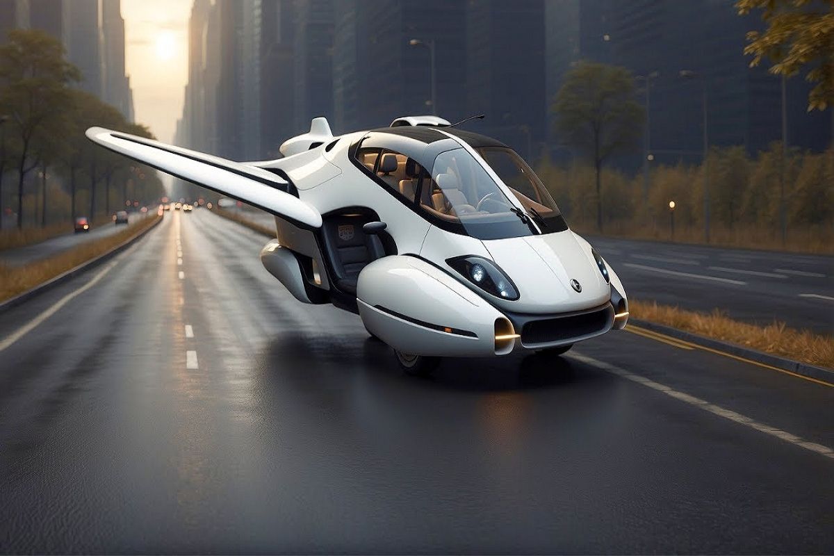 آینده جهان؛ با این ماشین وسط ترافیک میتونی با یه دکمه پرواز کنی و ترافیک دور بزنی