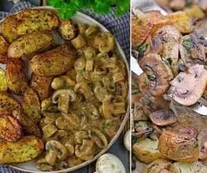 طرز تهیه سیب زمینی تنوری با سس قارچ رو یاد بگیر 