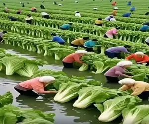 کشاورزی نوین؛ کاهو کاشتن انقد بار داد که مادربزرگای روستا هم حتی اومدن کمک واس برداشت