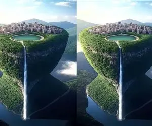 معماری خلاقانه؛ دشتی که به واسطه آبشار به زمین متصل است