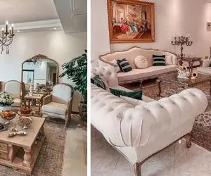 چیدمان شیک و طلایی پذیرایی کوچولو / تو خونه ای که یک قد برداری میرسی تهش اینجوری خوبه