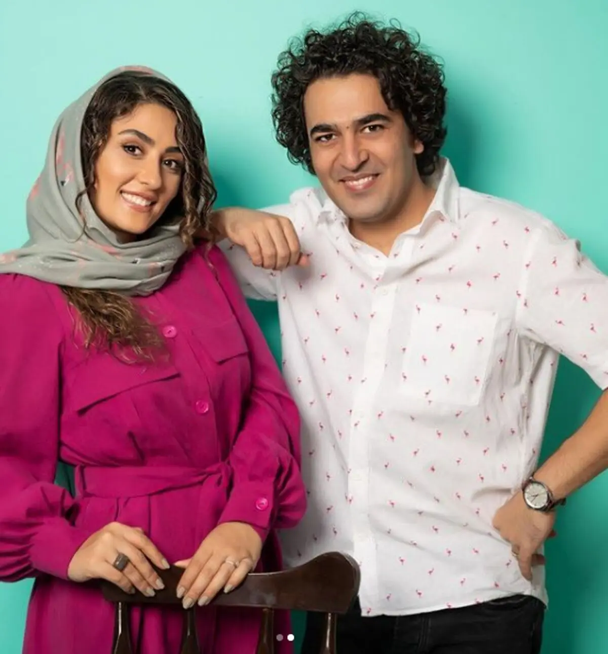الهام طهموری و همسرش