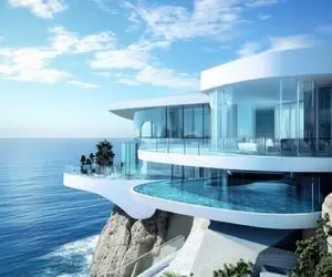 معماری خلاقانه؛ رو صخره خونه اعیونی ساخت با استخر رویایی ویو دریا