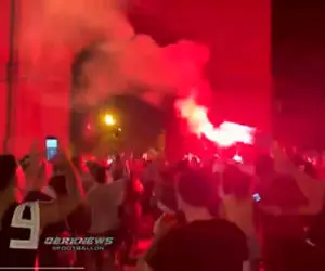 جشن و پایکوبی هواداران بارسلونا پس از قهرمانی مسی در کوپا