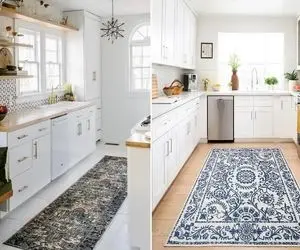 رنگ فرش آشپزخانه با کابینت سفید / فقط اونی که سلیقش بیسته تو خونش یه همچین رنگی داره