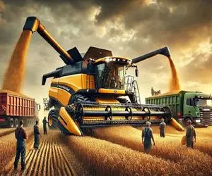 کشاورزی نوین؛ کمباین همه کاره گندم 2هکتار زمین و تو 20 ثانیه درو میکنه آرد تحویل میده