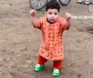 آواز محلی؛ بچه بامزه از طفولیت مجلس گرم کنه رقص شمالیش یه فامیلو کشوند دورش حلقه زدن