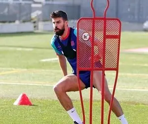 حضور پیکه در تمرینات بارسلونا