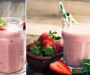 طرز تهیه اسموتی موز و توت فرنگی؛ انقدر آسونه که سه سوته درست میشه