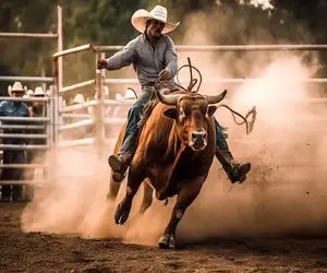 تاخت و تاز خونین؛ گاو چرون برای رام کردن گاو سرکش دمشو گرفت وسط بازی سرمیخوره