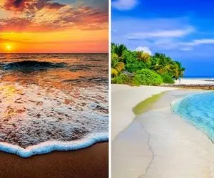 بهترین و تمیز ترین ساحل ها برای شنا؛ آب دارن مثل آینه شفاف شن دارن مثل بلور