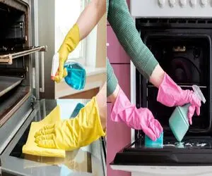 چطور شیشه فر رو مثل روز اول براق کنیم؟/شیشه فر رو بدون زحمت مثل روز اول تمیز کن