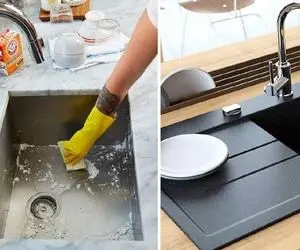 تمیز کردن سینک ظرفشویی گرانیتی؛ این لعنتیای خوشگل فقط با ترفندای ما برق میوفتن نابی