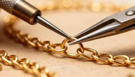 چگونه زنجیر گردنبند پاره‌شده طلا را در خانه تعمیر کنیم؟