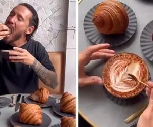 غذای خوشمزه / مرده خمیر پیراشکی رو یه حرکت مسخره زد چه خوشگل پیچیده شد آدم دلش میخواد