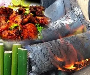 غذای روستایی؛ ببینید این جماعت جذاب دهاتی مرغ رو تو بابون کباب کردن چه نابی شده