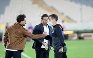خوش‌ و بش مجیدی و احمد موسوی بعد از بازی با هوادار