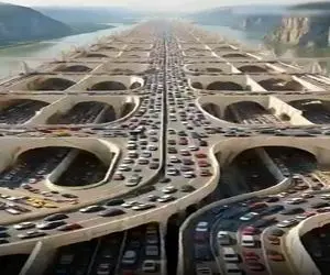 معماری خلاقانه؛ پل طویل ساختن مثل همبرگر سه طبقه سرشو به تهش رسوندن 4 ساعت وقت میگیره