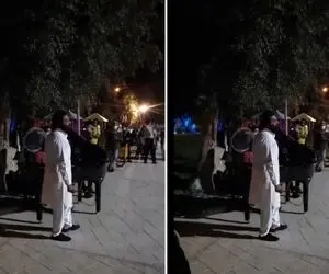 آواز خیابانی؛ آقاهه تو پارک معروف با اون لباسش چه آهنگ زابلی میخونه ملت حظ کردن