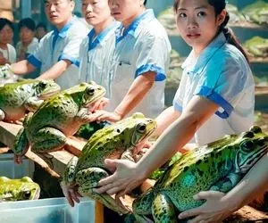 فرآوی قورباغه؛ وزغ های بزرگ میکنن و سبز که شد گوشت طعم دار شده اش رو می خورن