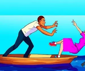 بازی فکری؛ باید ابر قدرت باشی تا بگی چرا آقاهه خانومش رو هول میده تو آب