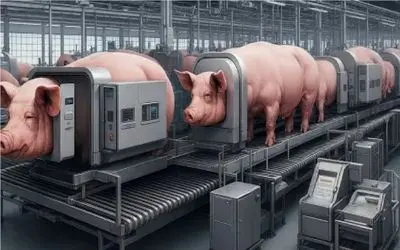 فرآوری خوک؛ ذبح بی درد خوک برای تولید گوشت با ابزارات پیشرفته و مدرن