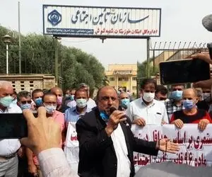 اعتراض بازنشستگان کارگری شهرستان شوش و هفت‌تپه + عکس