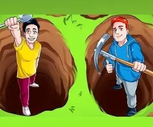 بازی فکری؛ اگه معتقدی باهوش باشی جواب هر سوالی جلو چشمته بگو کی زودتر از چاله درمیاد