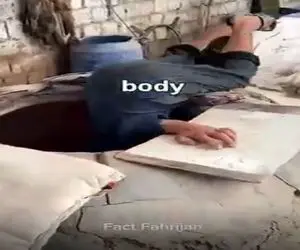 معماری خلاقانه؛ تنور نون پزی ساختن نونوا در حدی خم میشه که شلوارش به گردنش گره میخوره