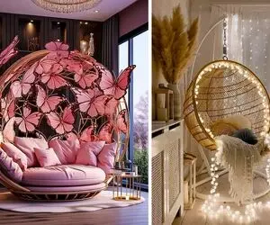 تابلو و مبل و لوستر به دیار باقی پیوستن / دیزاینی منحصر به فرد با انواع تاب ریلکسی