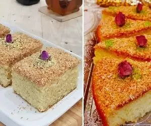 طرز تهیه کیک ساده و خوشمزه با شیر عسلی / طعم خاص و بافت لطیف کیک شنی بینظیره
