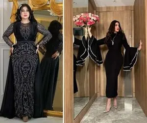 انقلابی جدید در استایل 1405؛ جذابترین مدلای لباس مجلسی مشکی/اندام مناسبش و ست جواهرات