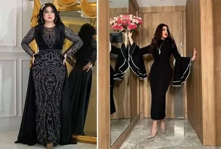 انقلابی جدید در استایل 1405؛ جذابترین مدلای لباس مجلسی مشکی/اندام مناسبش و ست جواهرات
