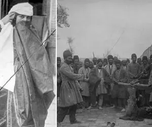 ایران در یک قرن پیش؛ فلک کردن سربازی که زن و دختر حکیم باشی رو دید میزد