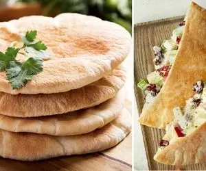 طرز تهیه نان پیتا در ماهیتابه و فر / ساده ترین روش برای درست کردن یه نون خونگی خوشمزه