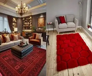 فرش قرمز و دکور خونه/چطور این رنگ فرش رو طوری بچینیم تا شبیه خونه مامان بزرگا نشه؟